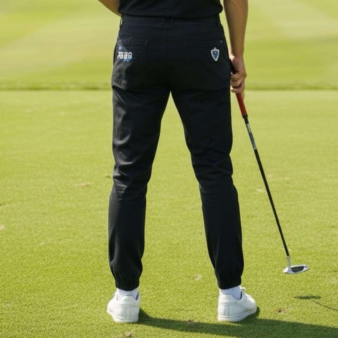 パーリーゲイツ　ジョガーパンツ　S〜M相当　紺　濃紺　ネイビー　コットン素材　3