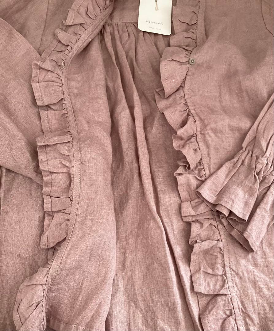 fog linen work 24AW エレナトップ ローズ リネン フリル