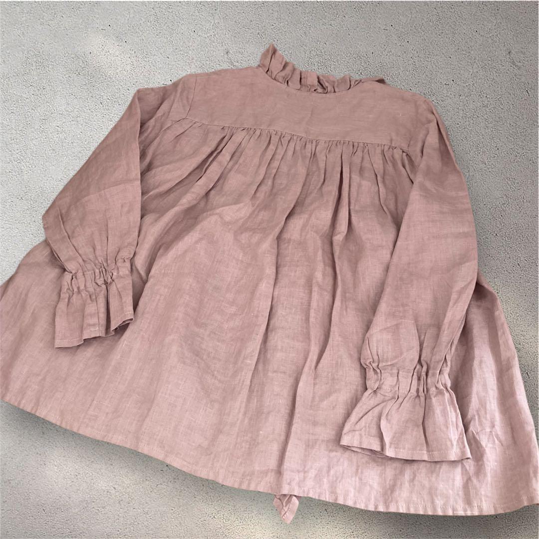 fog linen work 24AW エレナトップ ローズ リネン フリル