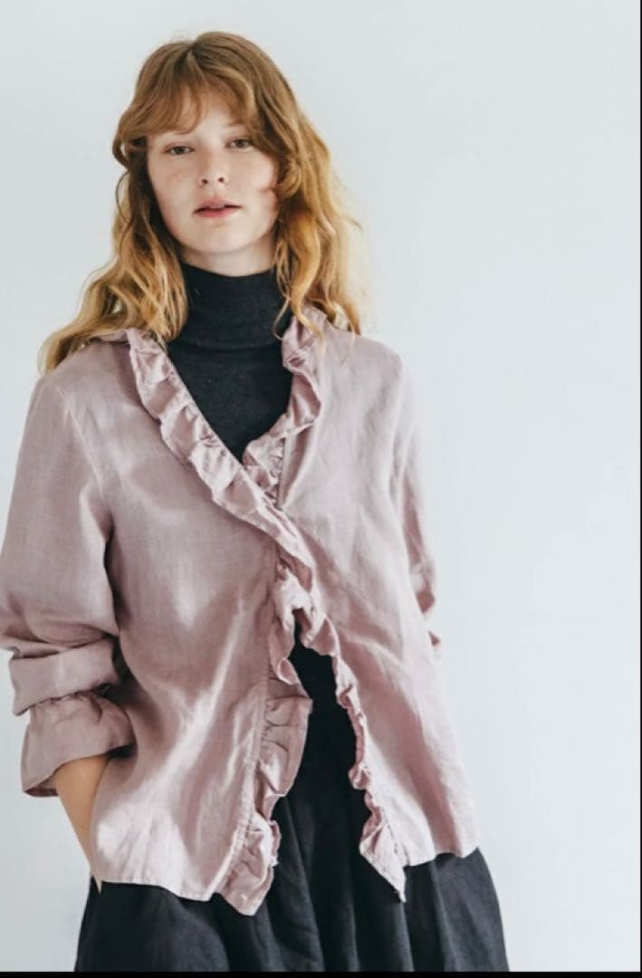 fog linen work 24AW エレナトップ ローズ リネン フリル