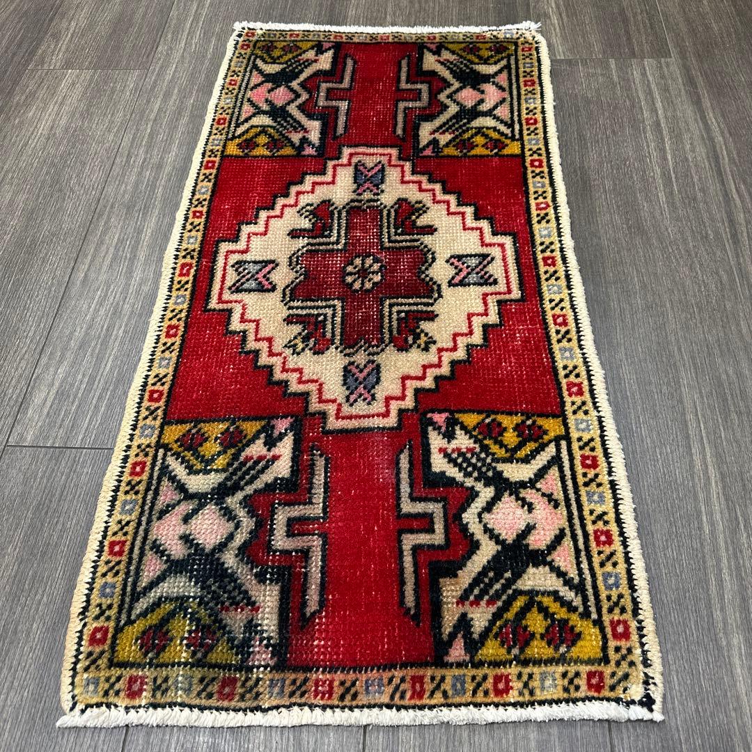 ヴィンテージ トライバル ラグ年代織りトルコ絨毯