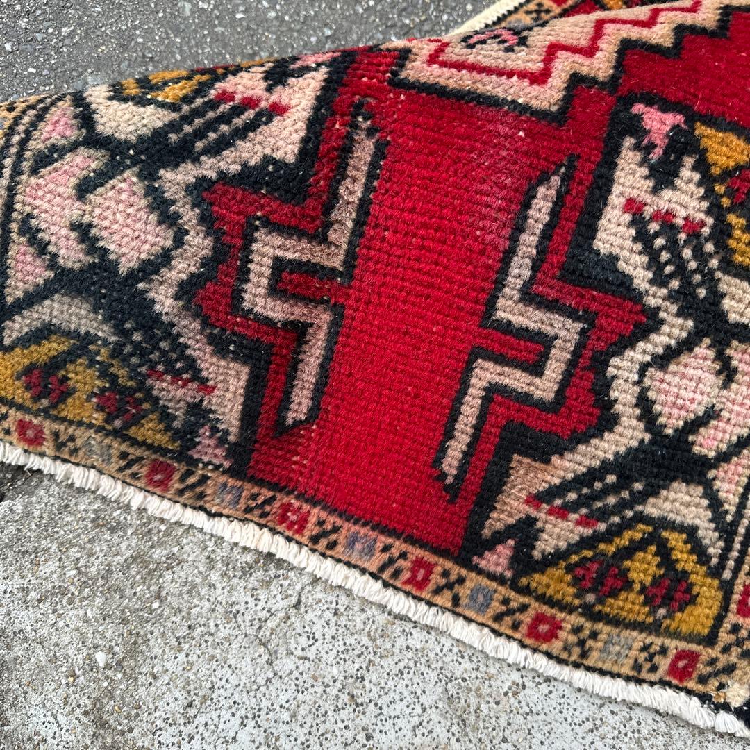 ヴィンテージ トライバル ラグ年代織りトルコ絨毯