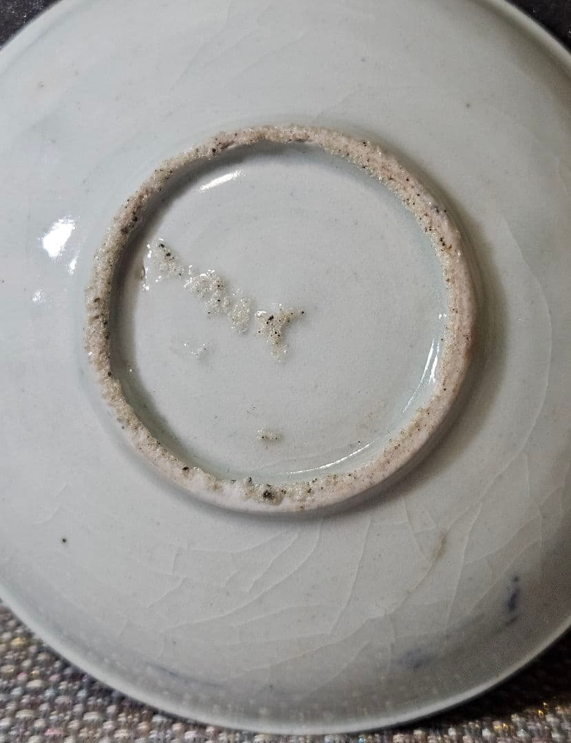 【名品古伊万里❗05】江戸時代初期　 初期伊万里　染付鶴図　12.8cm皿