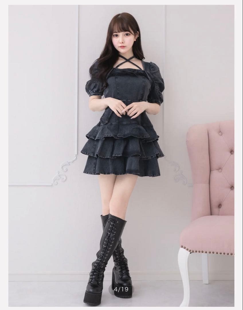 Piumティアードフリルミニワンピース