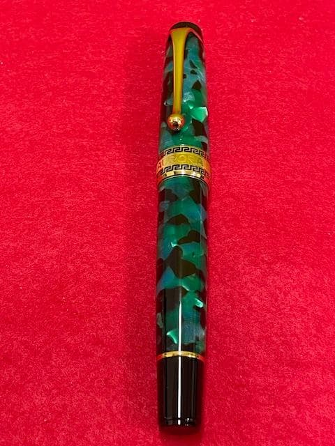 takaアウロラ オプティマ グリーン万年筆 14K EF 付属品付