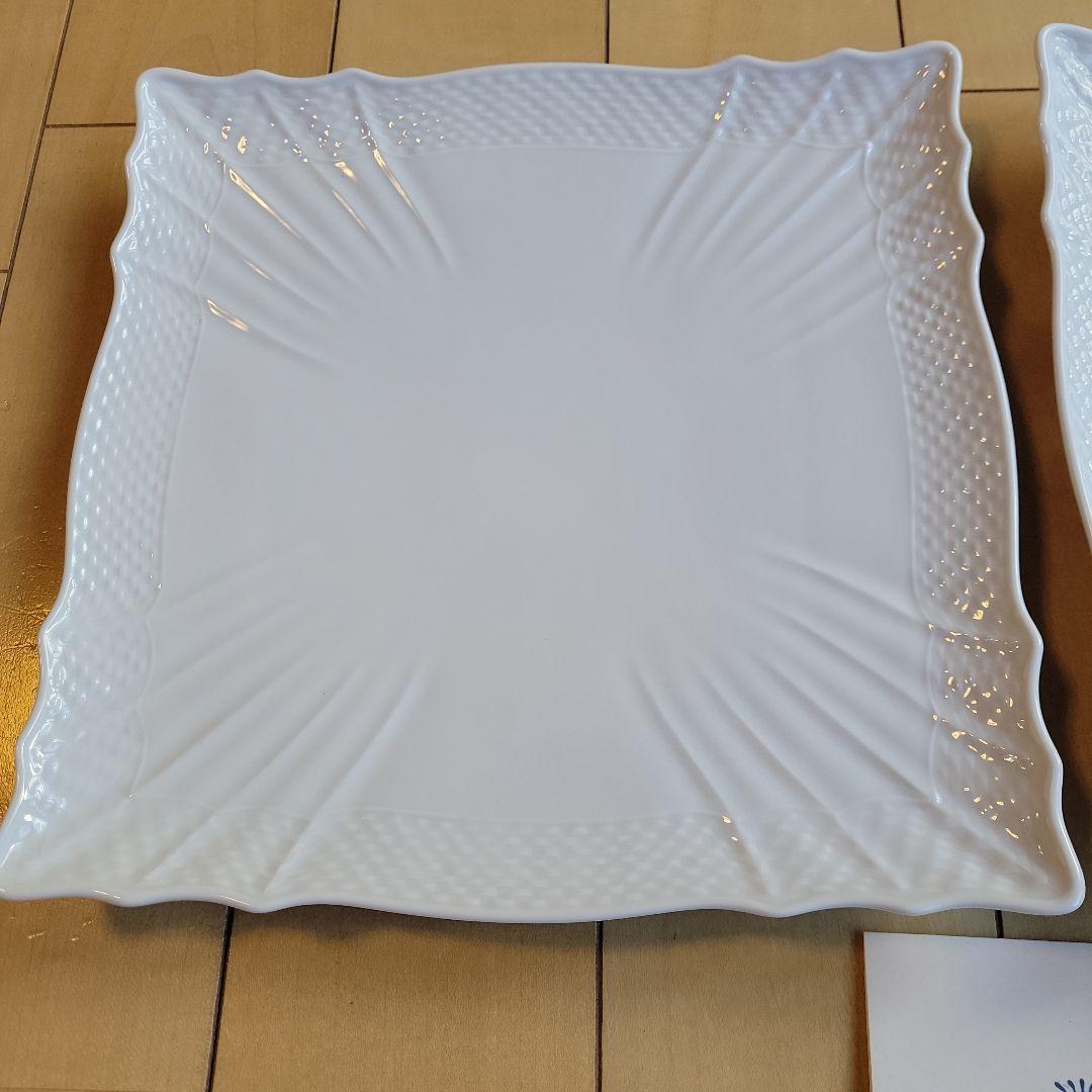 リチャードジノリ　ベッキオホワイト　スクエアプレート２枚