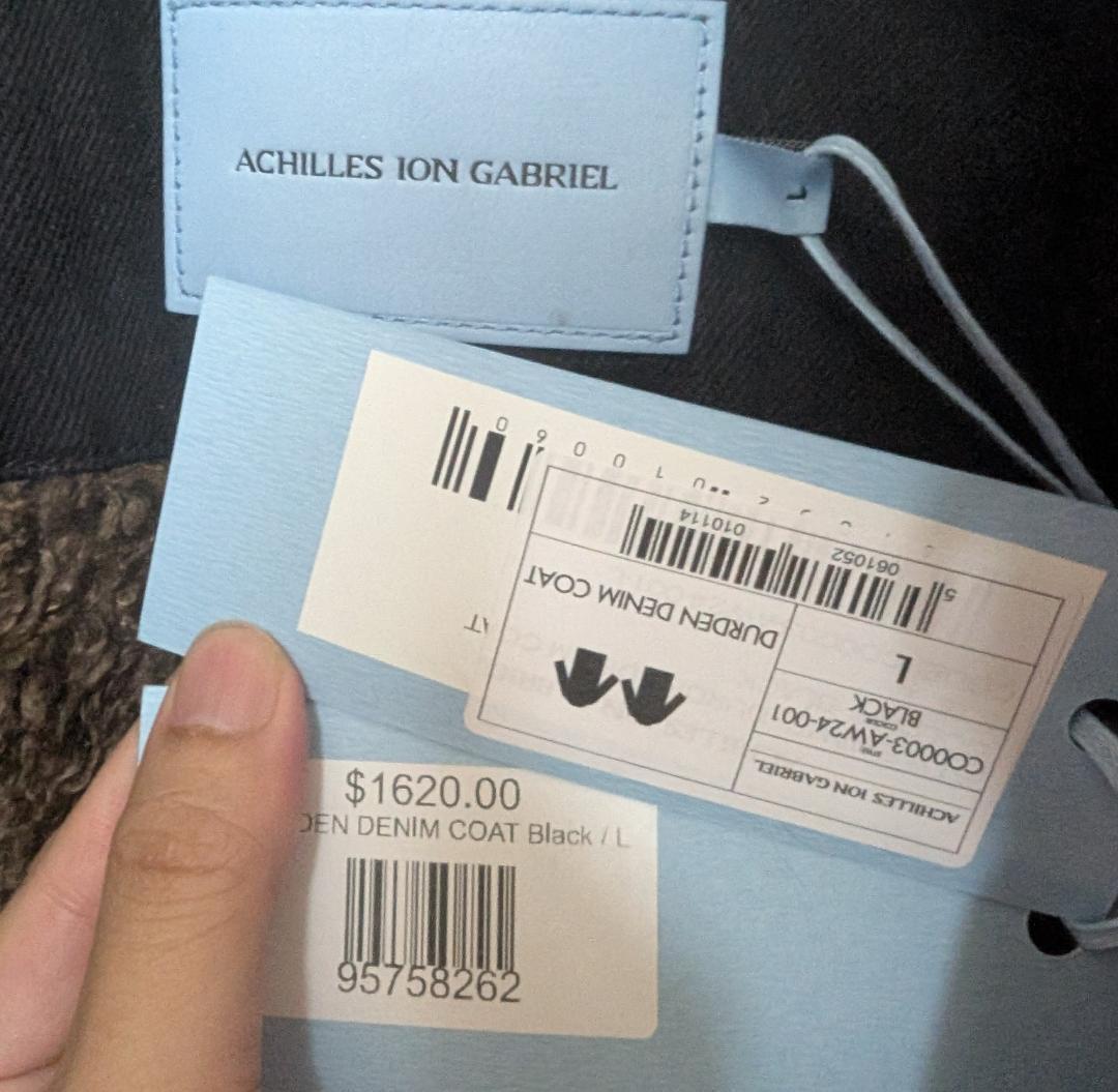 週末セール 新品 24AW アキレスイオンガブリエル ファーデニムコート L