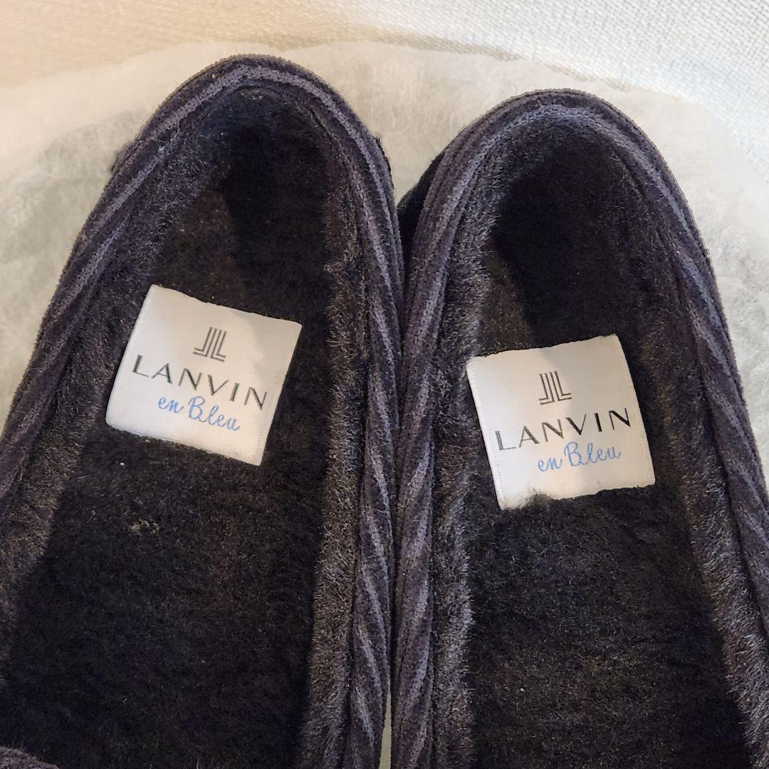 「お正月値下げ」美品/23cm/ランバンオンブルー／リボンモチーフボアモカシン