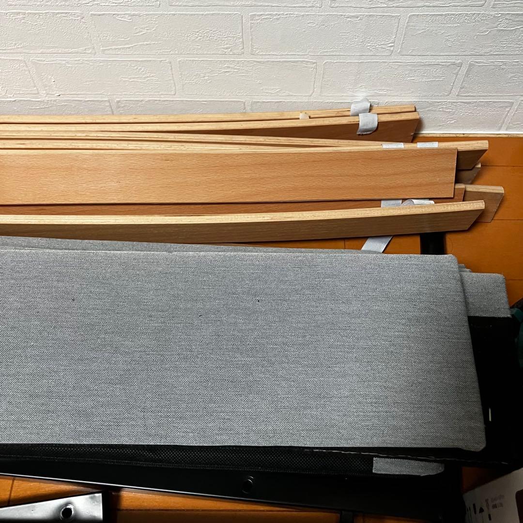 【美品】IKEA ベッドフレーム シングルベッド ライトグレー シンプルおしゃれ