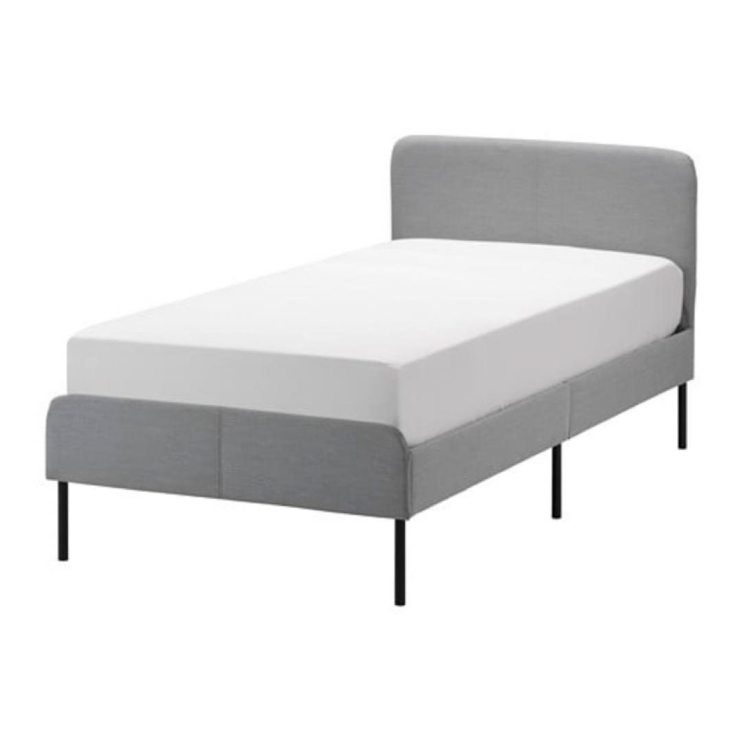 【美品】IKEA ベッドフレーム シングルベッド ライトグレー シンプルおしゃれ