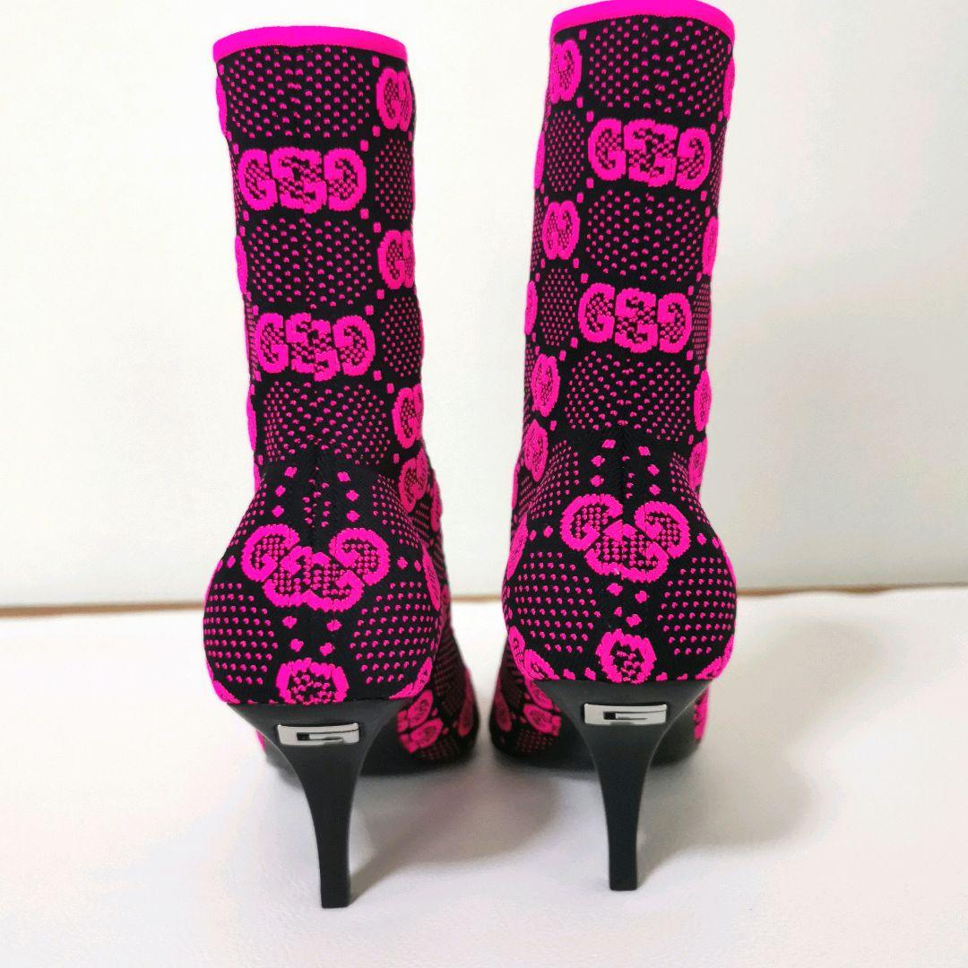 未使用級✨GUCCI アンクルブーツ ソックスタイプ GG柄 ブーティ 35