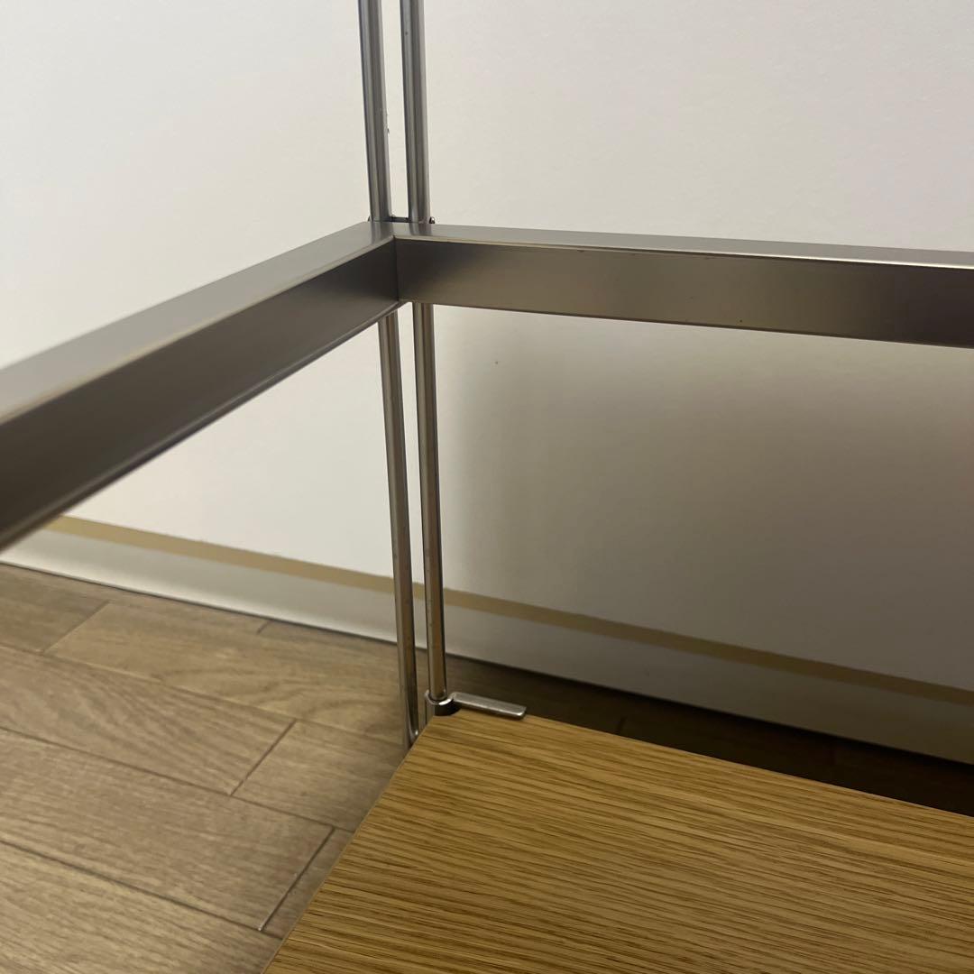 無印良品　ステンレスユニットシェルフ　オーク材