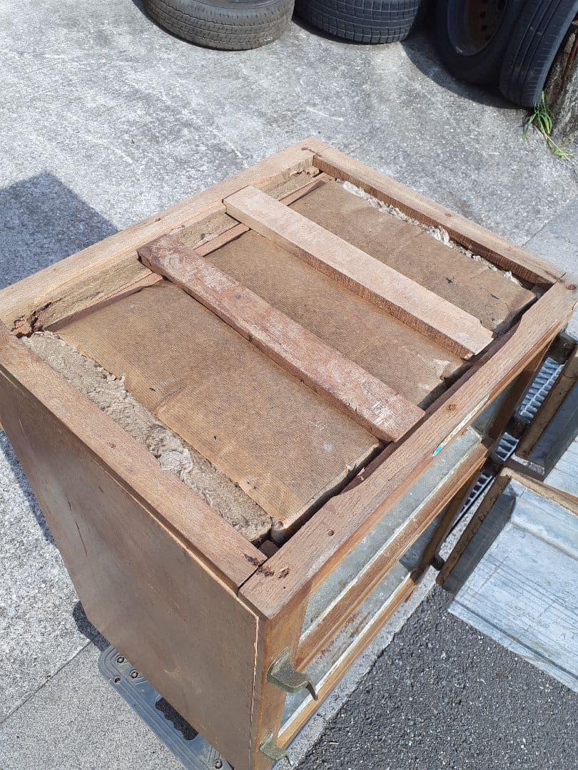 昭和レトロ アンティーク 木製 冷蔵庫　氷冷蔵庫　日本冷機　ニチレイ　骨董レトロ