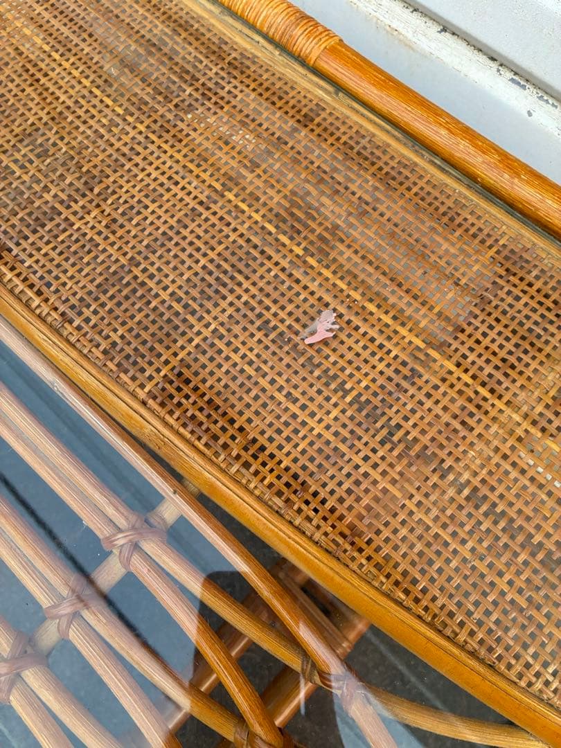 ラタン製　コーヒーテーブル　藤