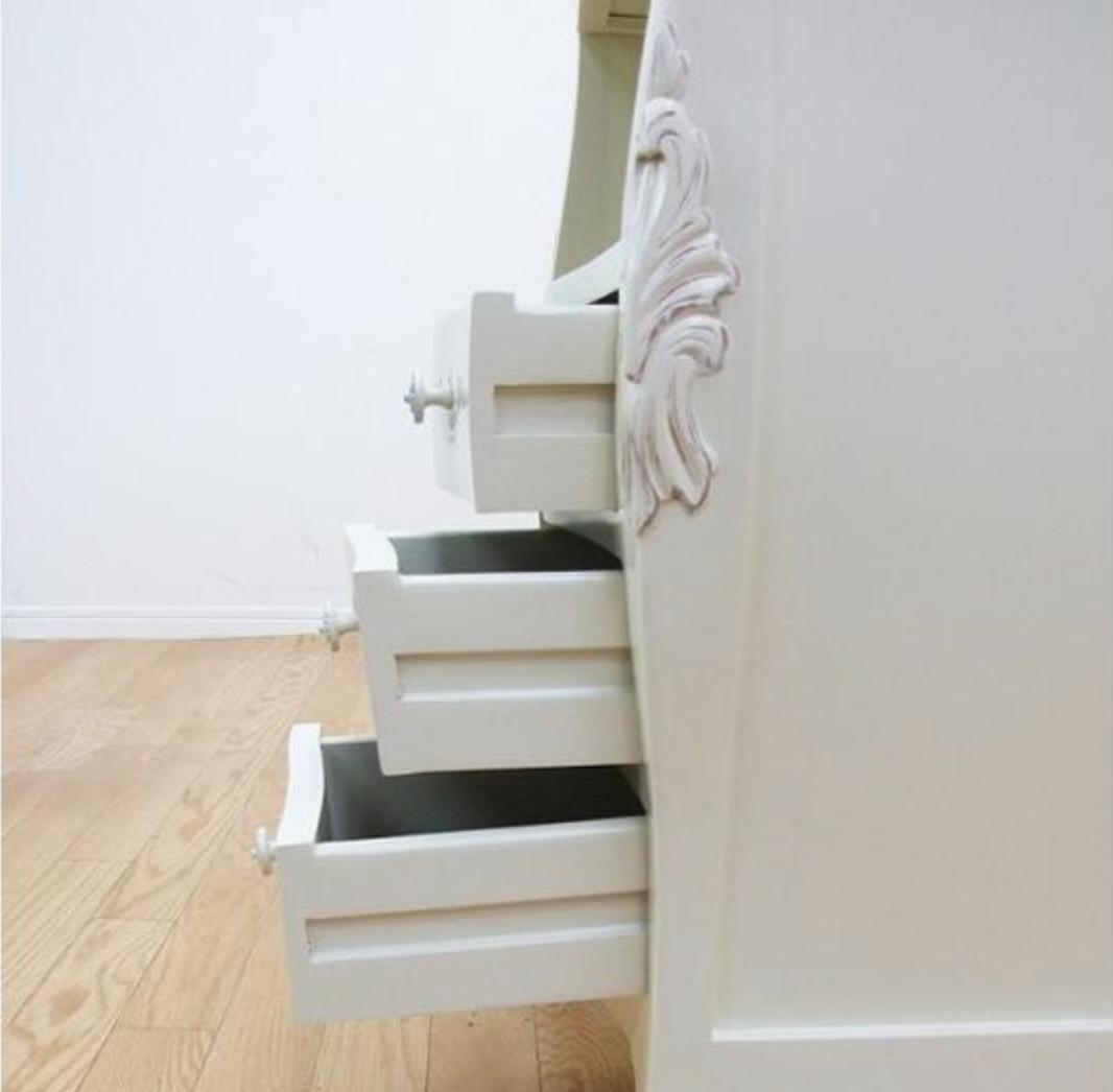 リビングボード/電話台 猫脚 幅60cm ホワイト