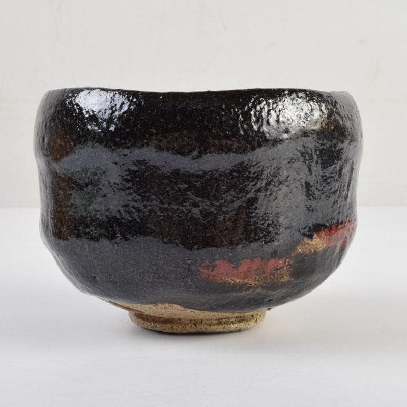 茶道具　楽吉左衛門　黒楽茶碗　時代箱付　V　9146