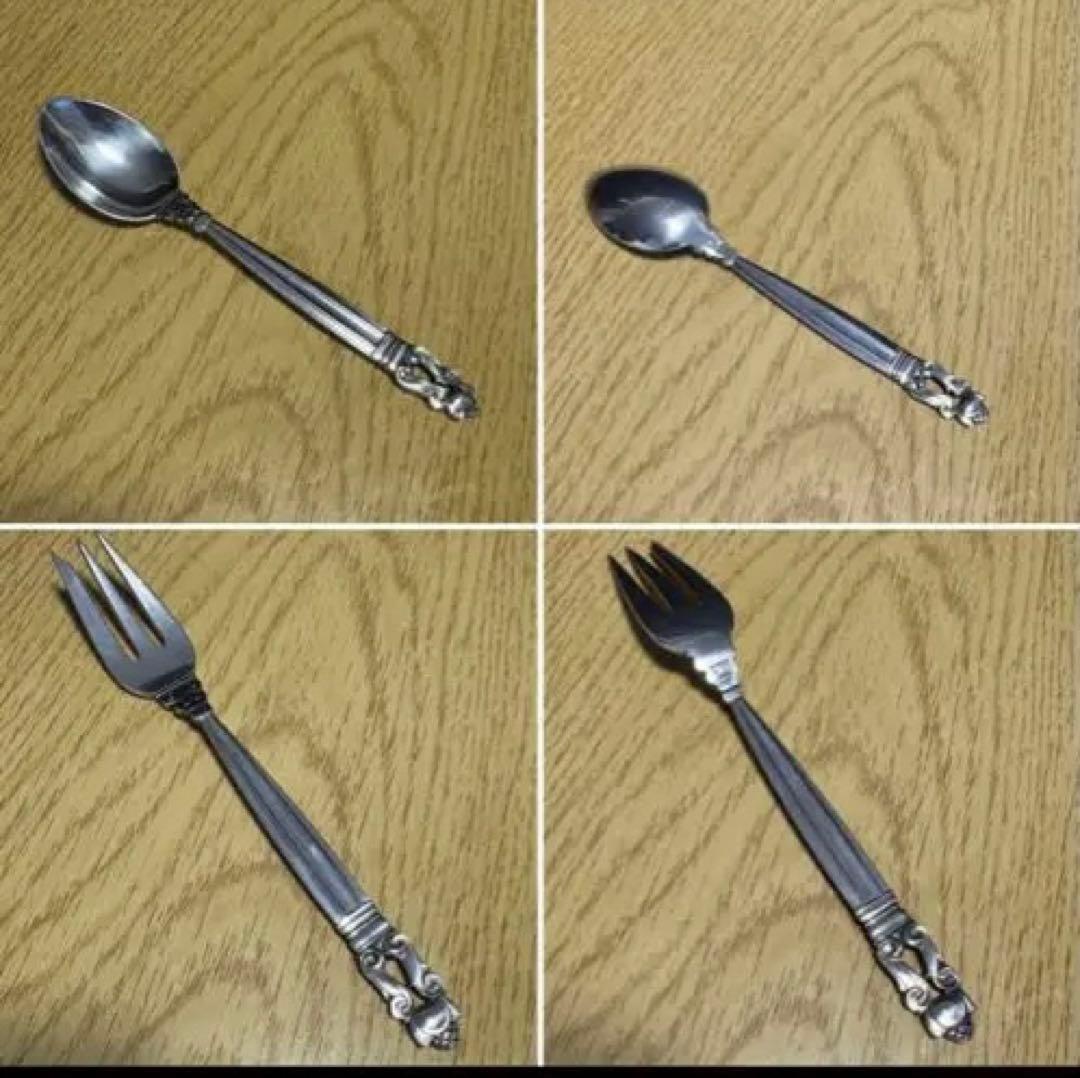 専用。、ヴィンテージ ジョージジェンセン　ティースプーンとフォーク2本セット