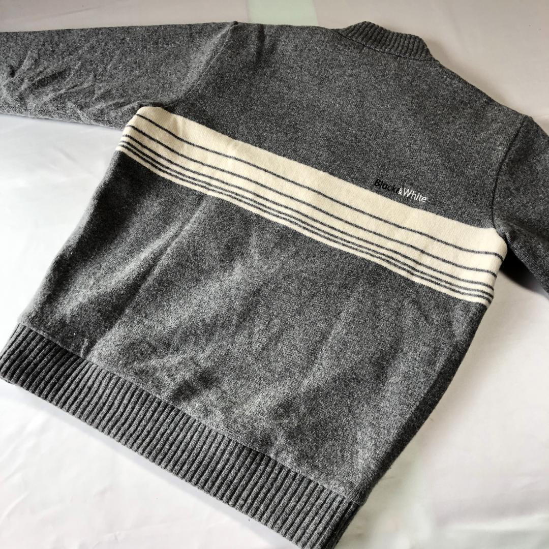 未使用級　ブラックアンドホワイト　ハーフジップ　セーター スニードジャック