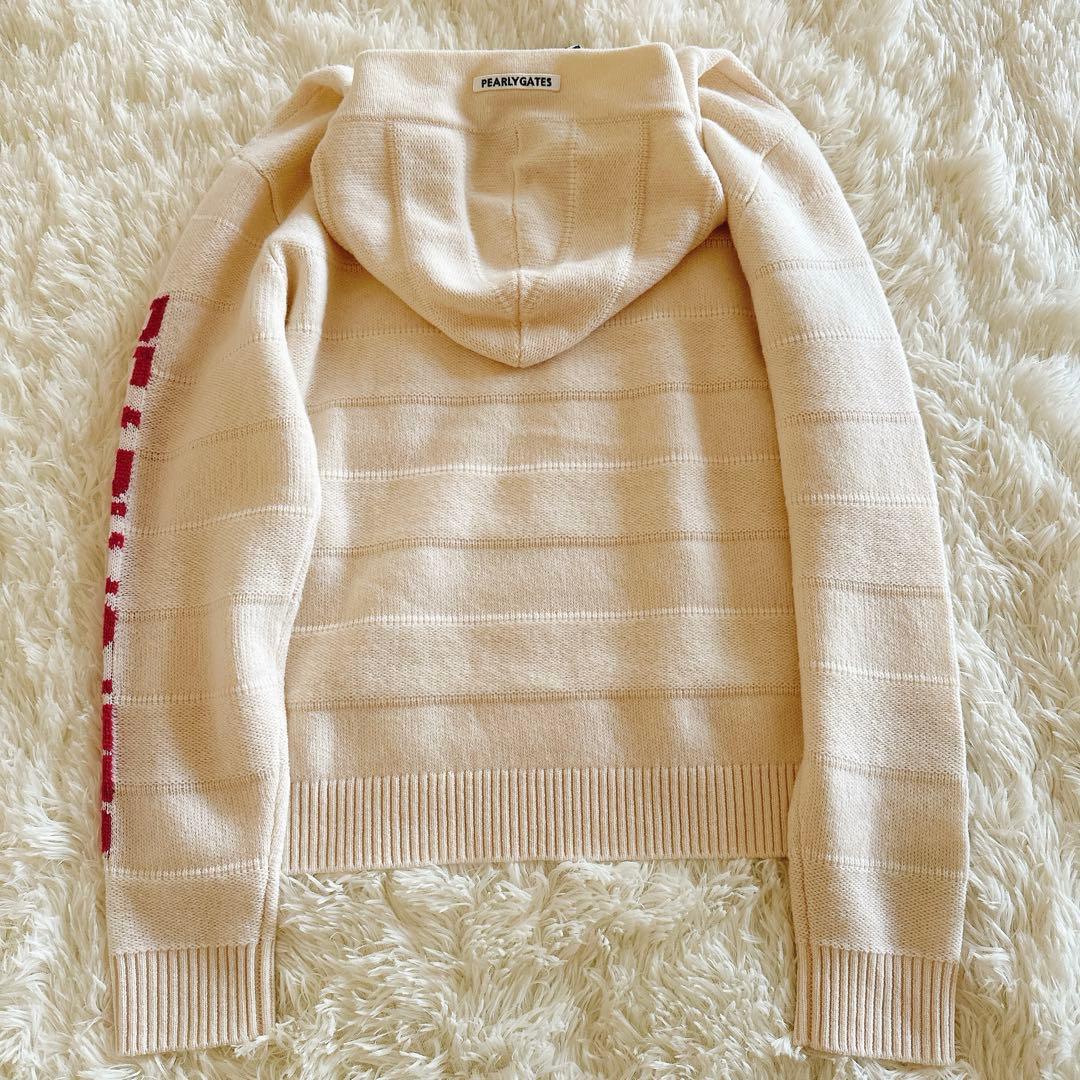 美品　パーリーゲイツ　ウール　カシミヤ フーディ　ニット　プルオーバー サイズ5
