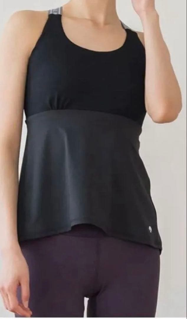 【SUKALA】ベーシックバックフレアタンクトップ　ブラック　L