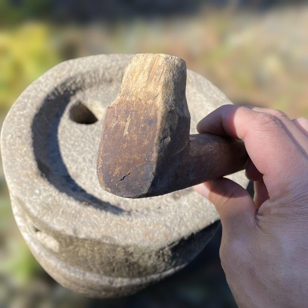 天然石製 石臼　直径約20cm 骨董　古民具