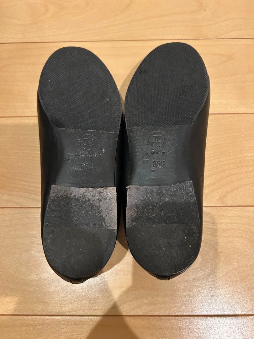 CHANEL バレリーナ　ラムスキン　エナメル　ブラック　36