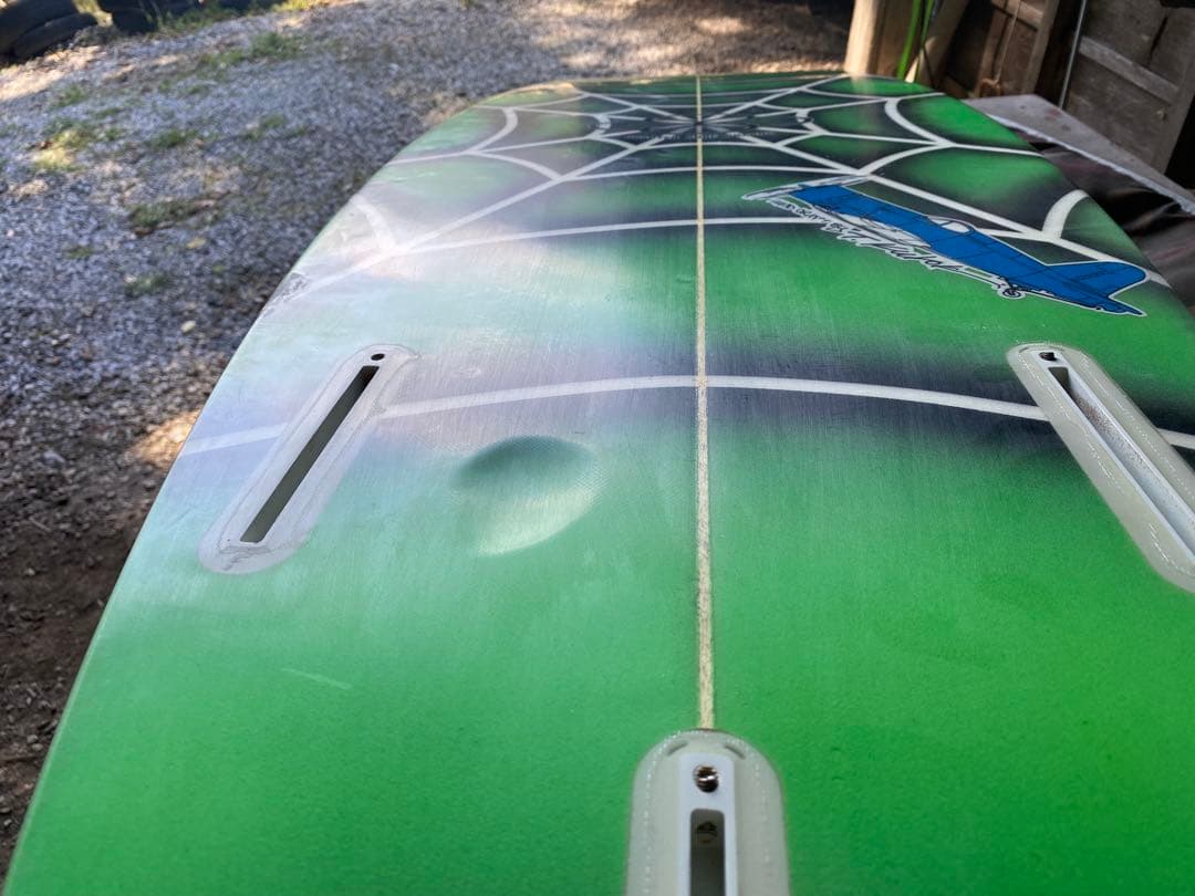 クウォーターショートボード ホワイト・グリーンケース付