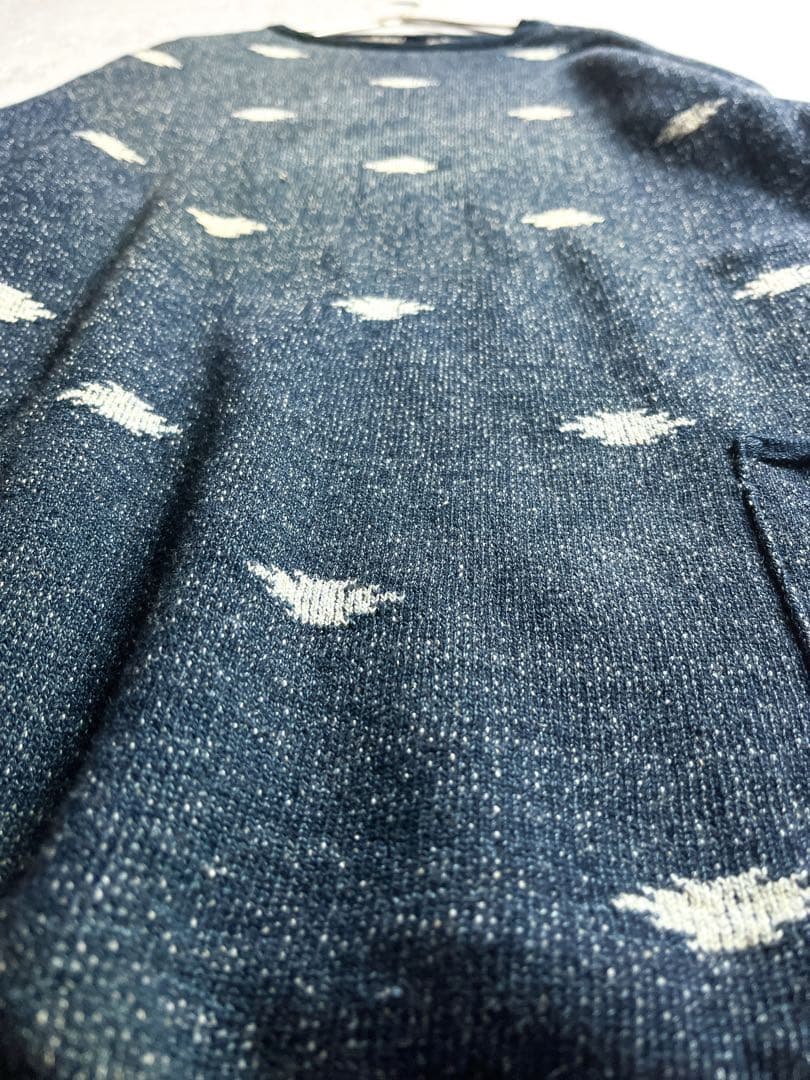 【45R】45rpm ジャカードの908馬比古 総柄 インディゴスウェット 4
