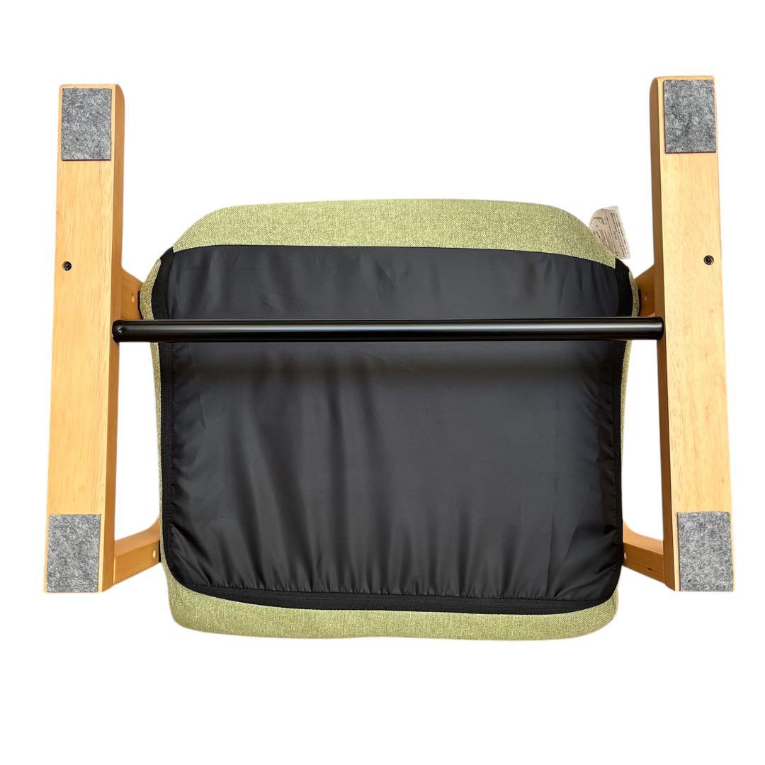 【美品】ニトリ　緑色 布製リクライニングチェア　高座椅子　折りたたみ