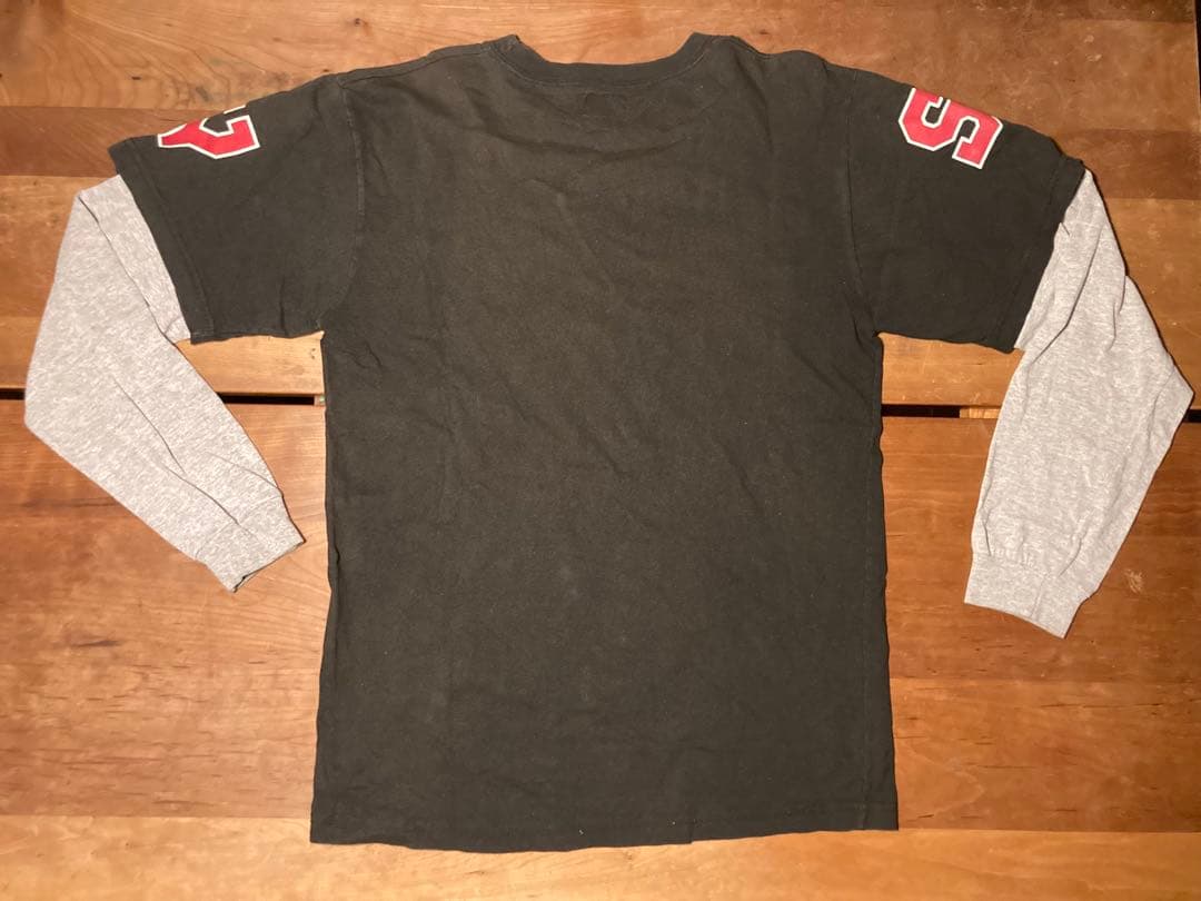 90's OLD STUSSY 紺タグ 袖プリントロンT Mサイズ USA製