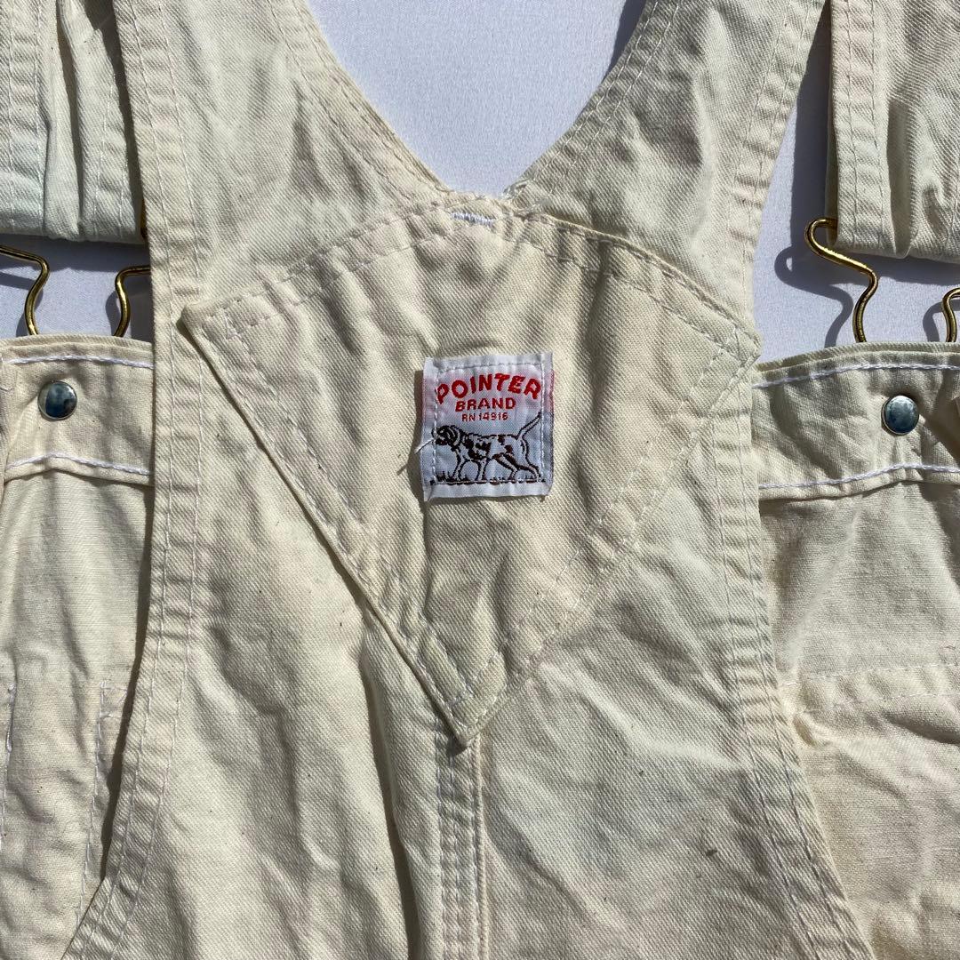 ス*ン様 90's pointer オーバーオール ホワイトキャンバス　w30