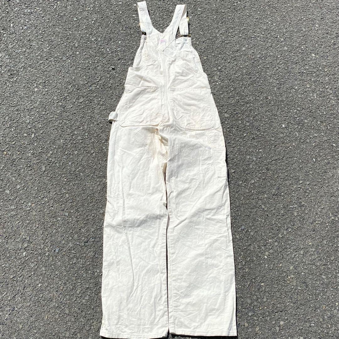 ス*ン様 90's pointer オーバーオール ホワイトキャンバス　w30