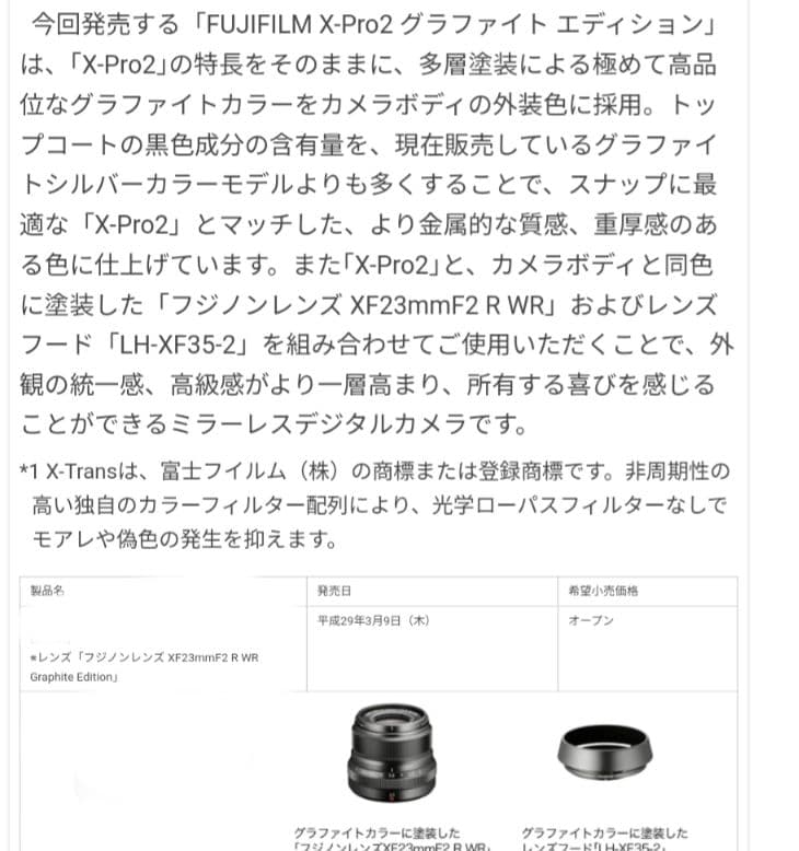 FUJIFILM XF 23mm f/2 R WR グラファイトエディション