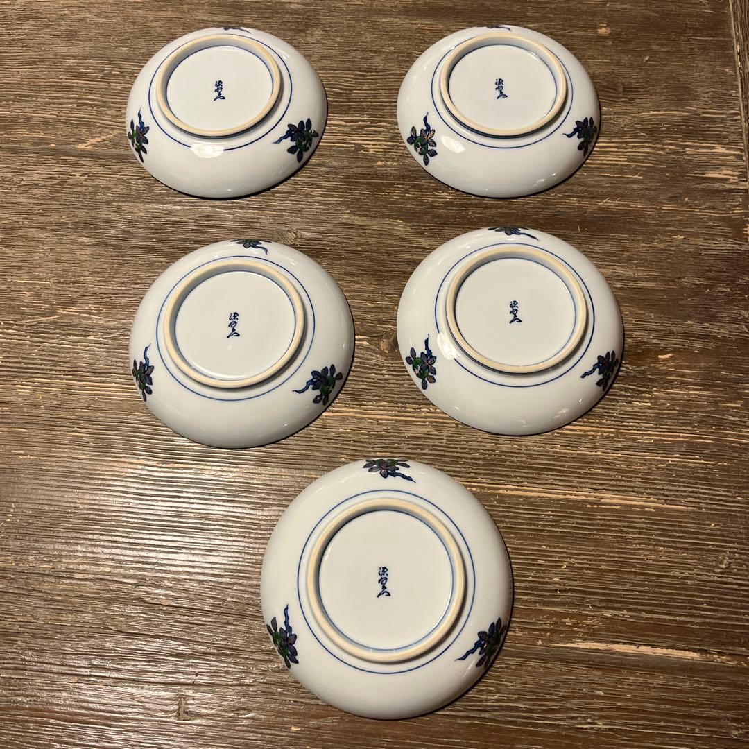 【源右衛門】古伊万里の伝統　日本銘窯　源右衛門作　古伊万里松絵　小皿5枚セット