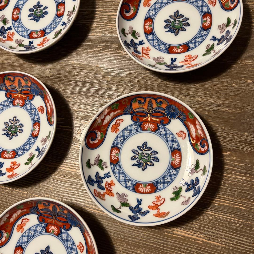 【源右衛門】古伊万里の伝統　日本銘窯　源右衛門作　古伊万里松絵　小皿5枚セット