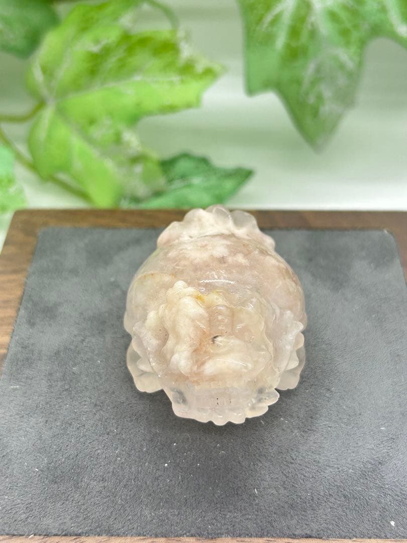 天然石桜瑪瑙龍亀　No.783