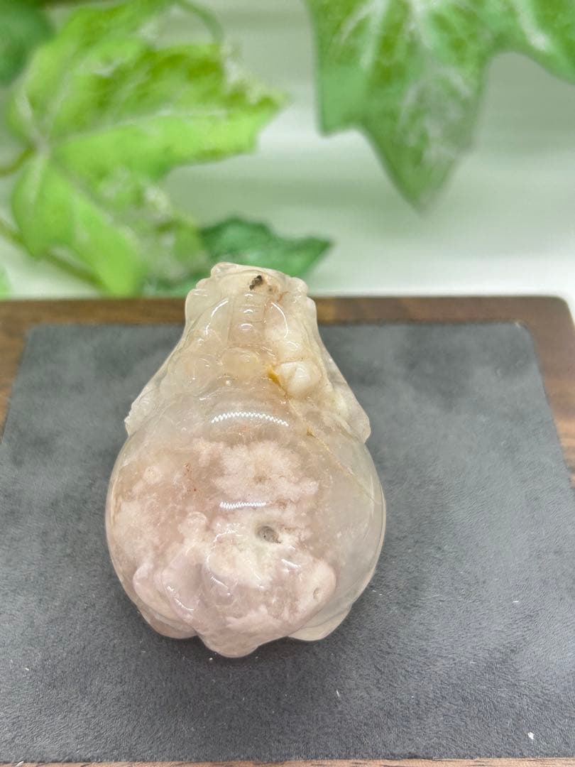 天然石桜瑪瑙龍亀　No.783