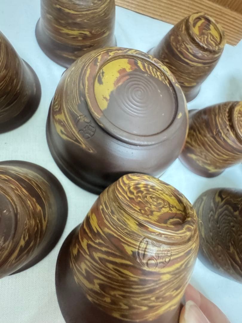 珍品　名工　稀代の陶芸家東城山 一角作　練込 茶器揃え　煎茶道具　茶道具