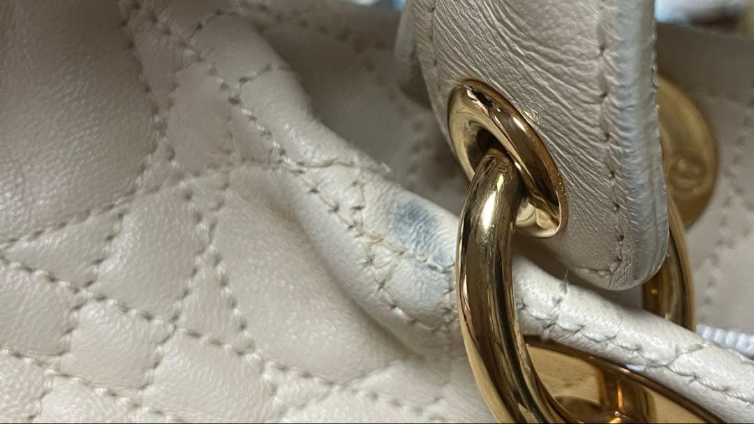 美品クリスチャンディオール　レディディオール カナージュ ハンドバッグ レザー