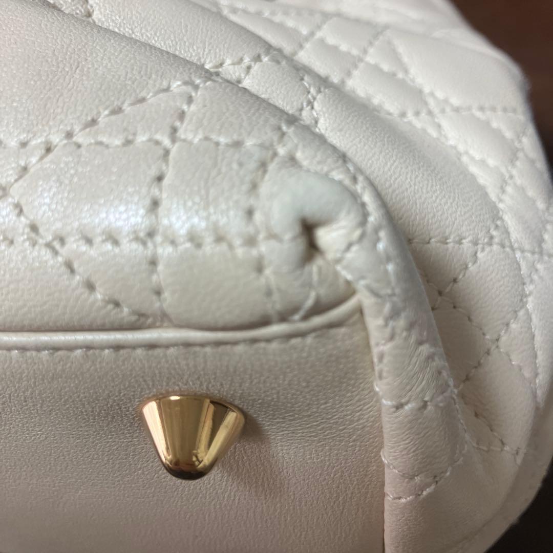 美品クリスチャンディオール　レディディオール カナージュ ハンドバッグ レザー