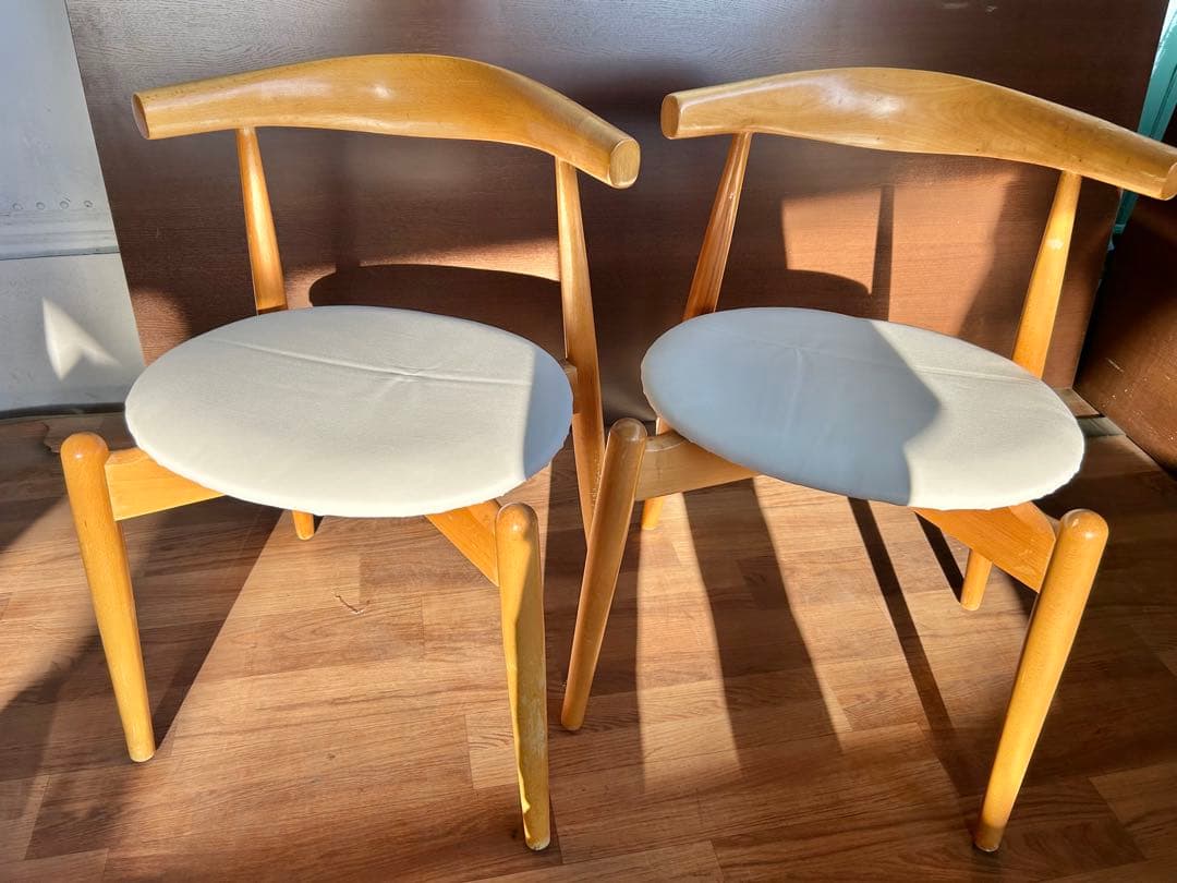 723 北欧風 ダイニングチェア 2脚セット ナチュラル 木製 おしゃれ　モダン