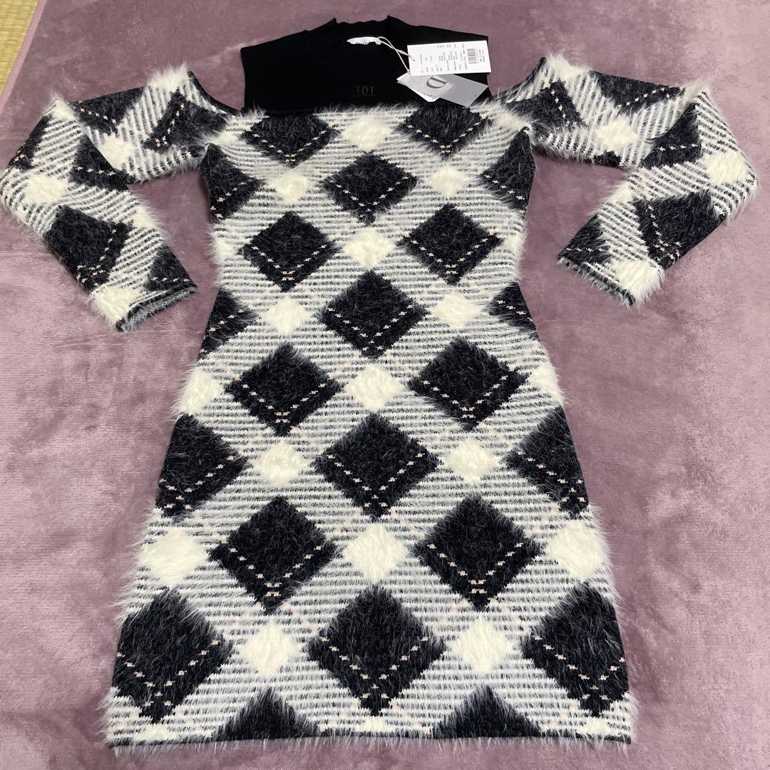 シャギーチェックミニワンピース　Darich