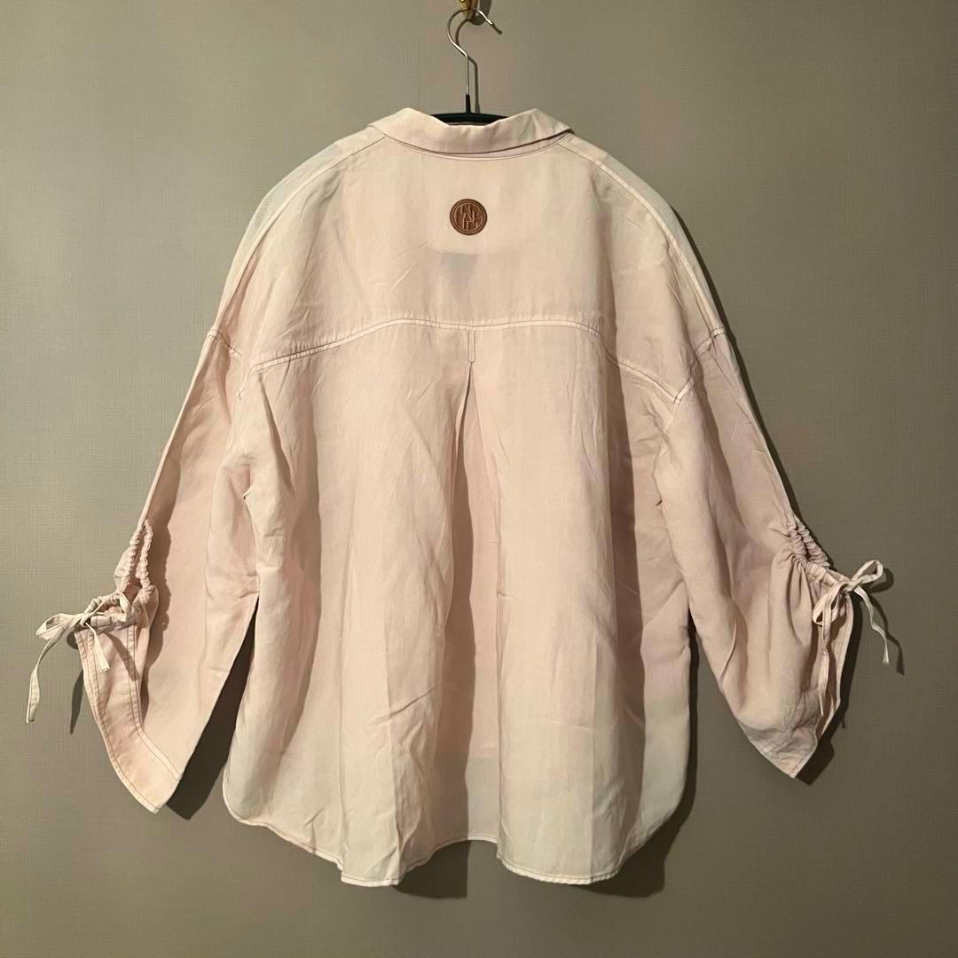 モラビト　2WAY ブラウス　38 ギャザー　オレンジベージュ　日本製　上質