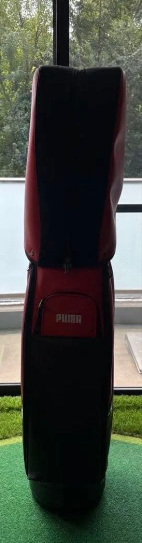 PUMA キャディバッグ 赤　黒 フード付き