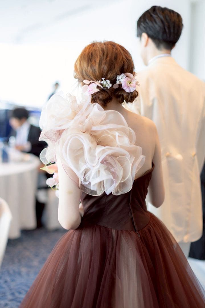 【結婚式】造花ブーケ ブートニア ヘッドパーツ3点セット ピンク 胡蝶蘭 前撮り