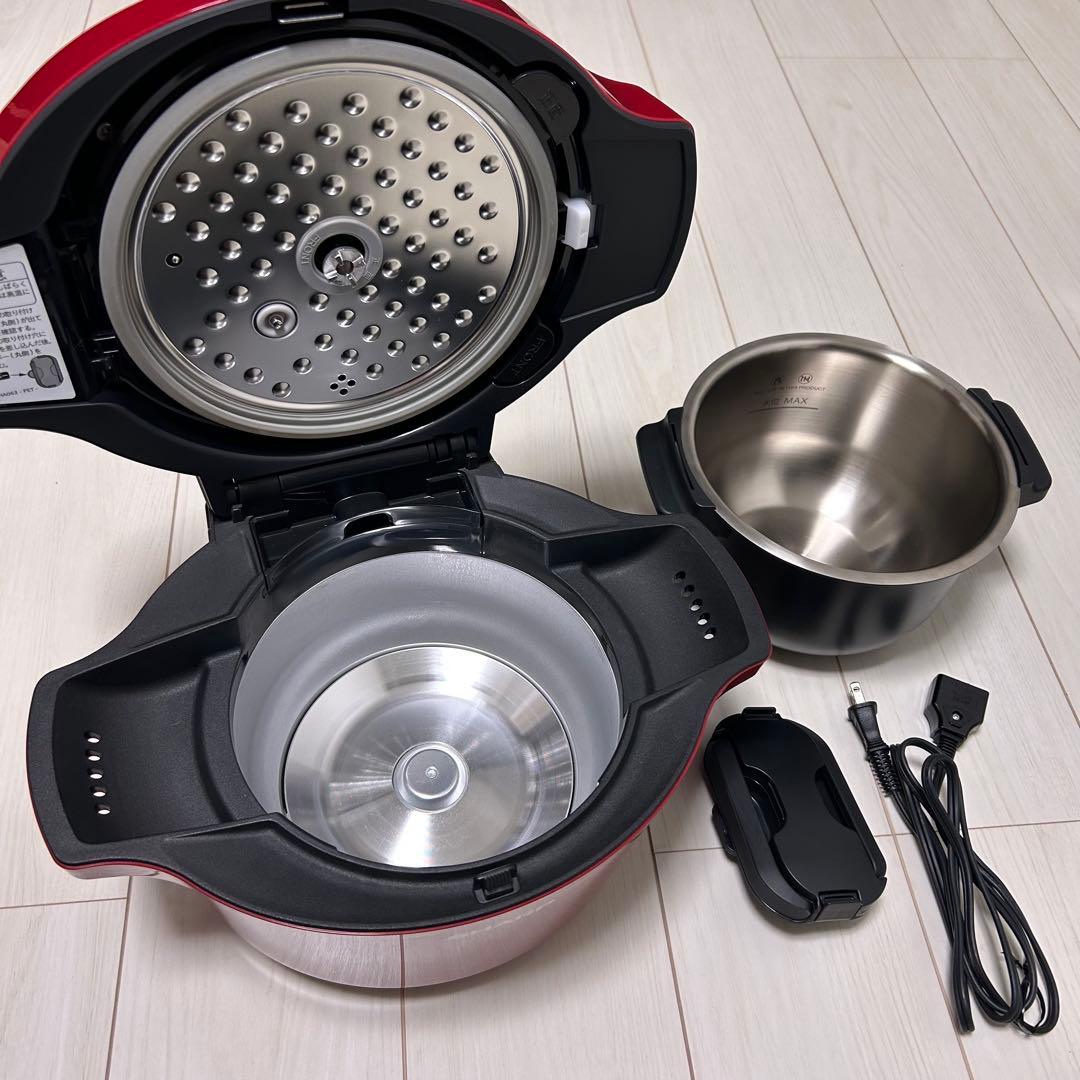 【美品】シャープ ヘルシオ ホットクック 1.6L レッド KN-HT16E