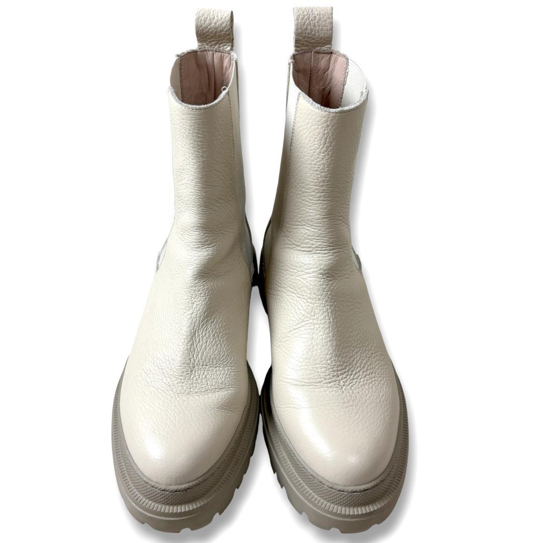 MANOVIE TOSCANE サイドゴアブーツ 38 チェルシーブーツ 白