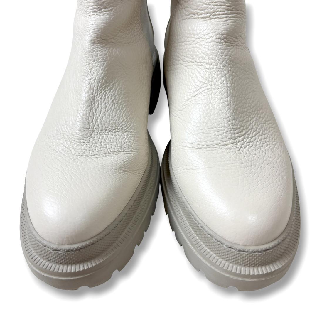 MANOVIE TOSCANE サイドゴアブーツ 38 チェルシーブーツ 白