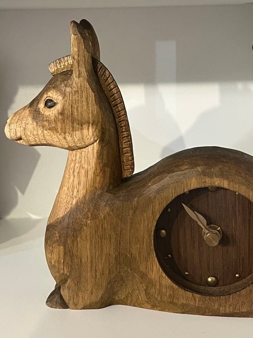 kiyata キヤタ　ロバ　置き時計　木製馬型置時計