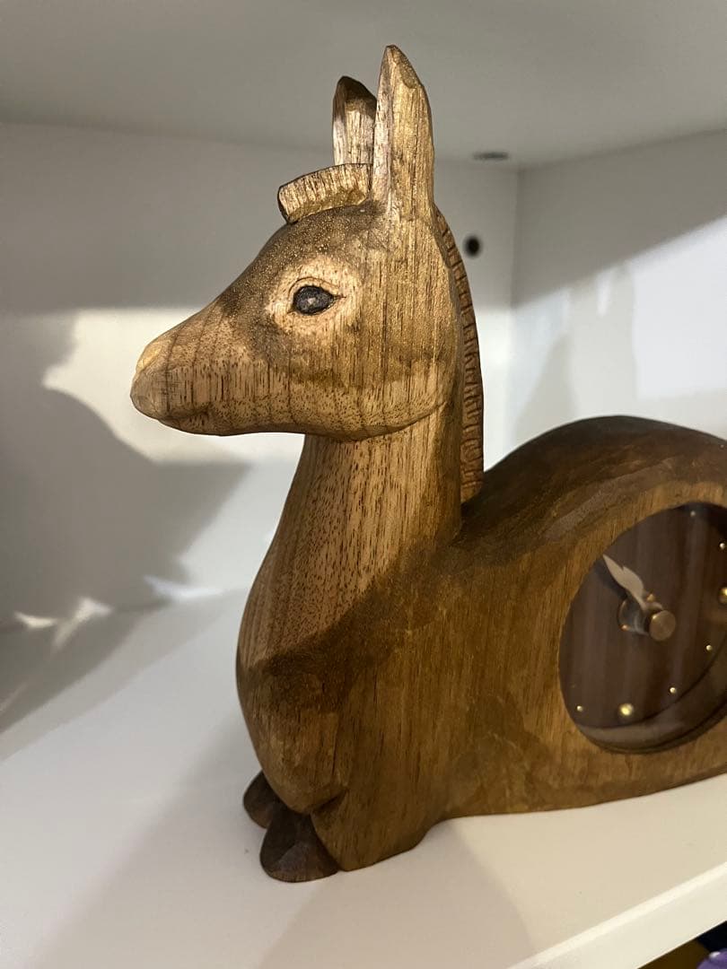 kiyata キヤタ　ロバ　置き時計　木製馬型置時計